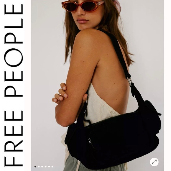 Free People Handbags - NWT Free People Siren Suede Shoulder Bag in Black
